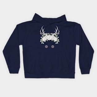 Deer Antlers White Flower Kids Hoodie